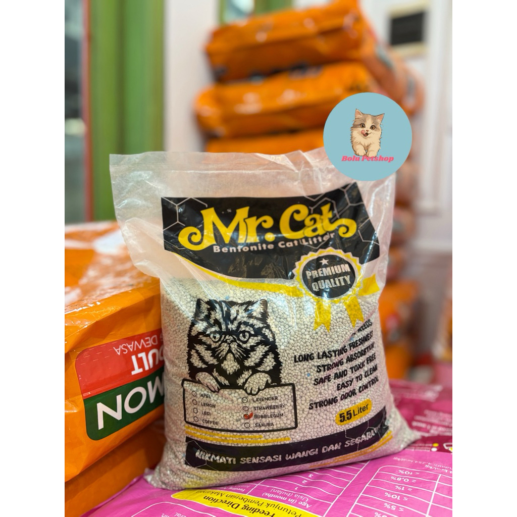 Jual Mr Cat Pasir Kucing Gumpal wangi 5,5lt & 25lt Bentonite Cat Litter ...