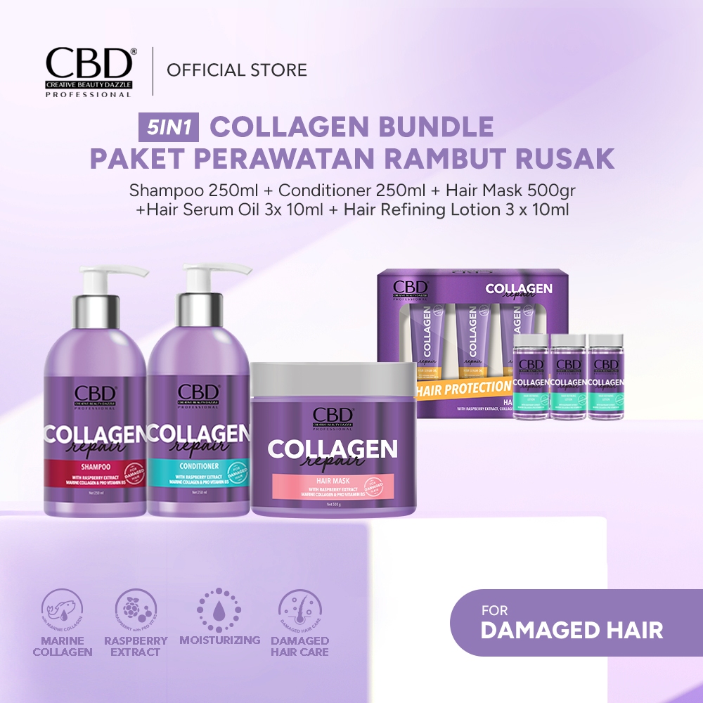 Jual CBD Collagen Bundle perawatan untuk rambut rusak akibat proses ...