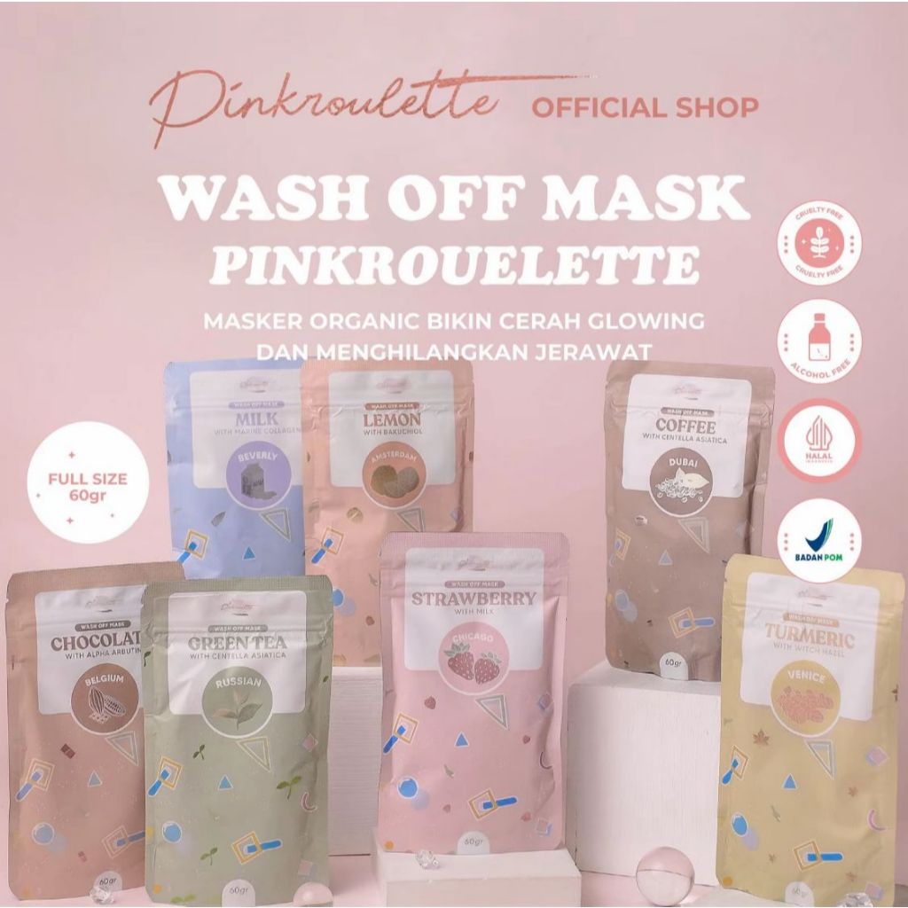 Jual PinkRoulette Masker Organic FaceMask Travel Size 20gr ...