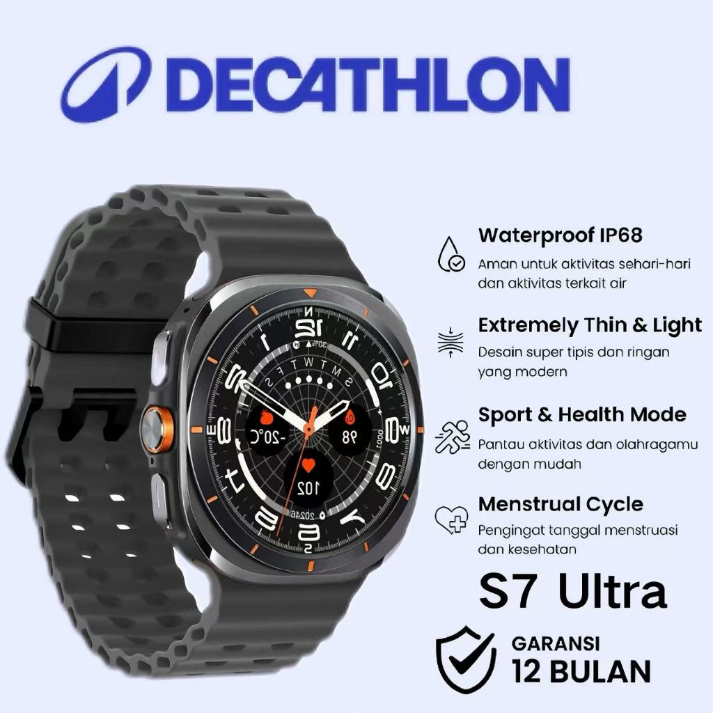 Jual Decathlon S7 Ultra Outdoor Smartwatch |Ultra-large screen||Compass ...