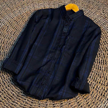 HEYTUAN Kemeja Flanel Pria Lengan Panjang Hem Premium Kotak Baju Modern Unisex