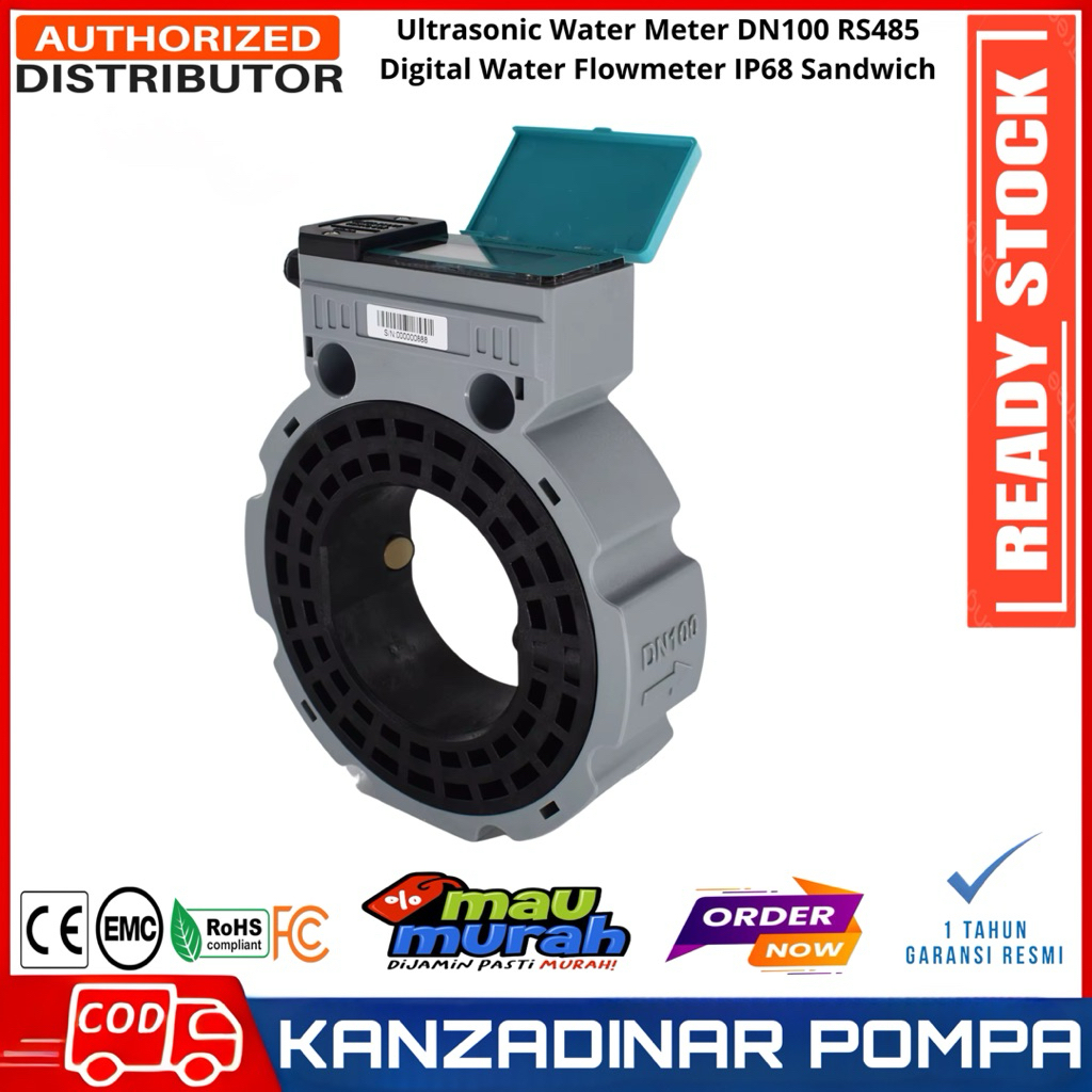 Jual Ultrasonic Water Meter DN100 RS485 Digital Water Flowmeter IP68 ...