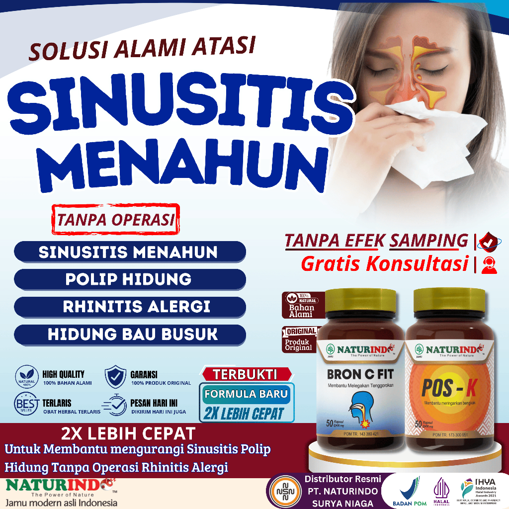 Jual Obat Herbal Sinusitis Polip Hidung Rhinitis Alergi Sinus Hidung ...