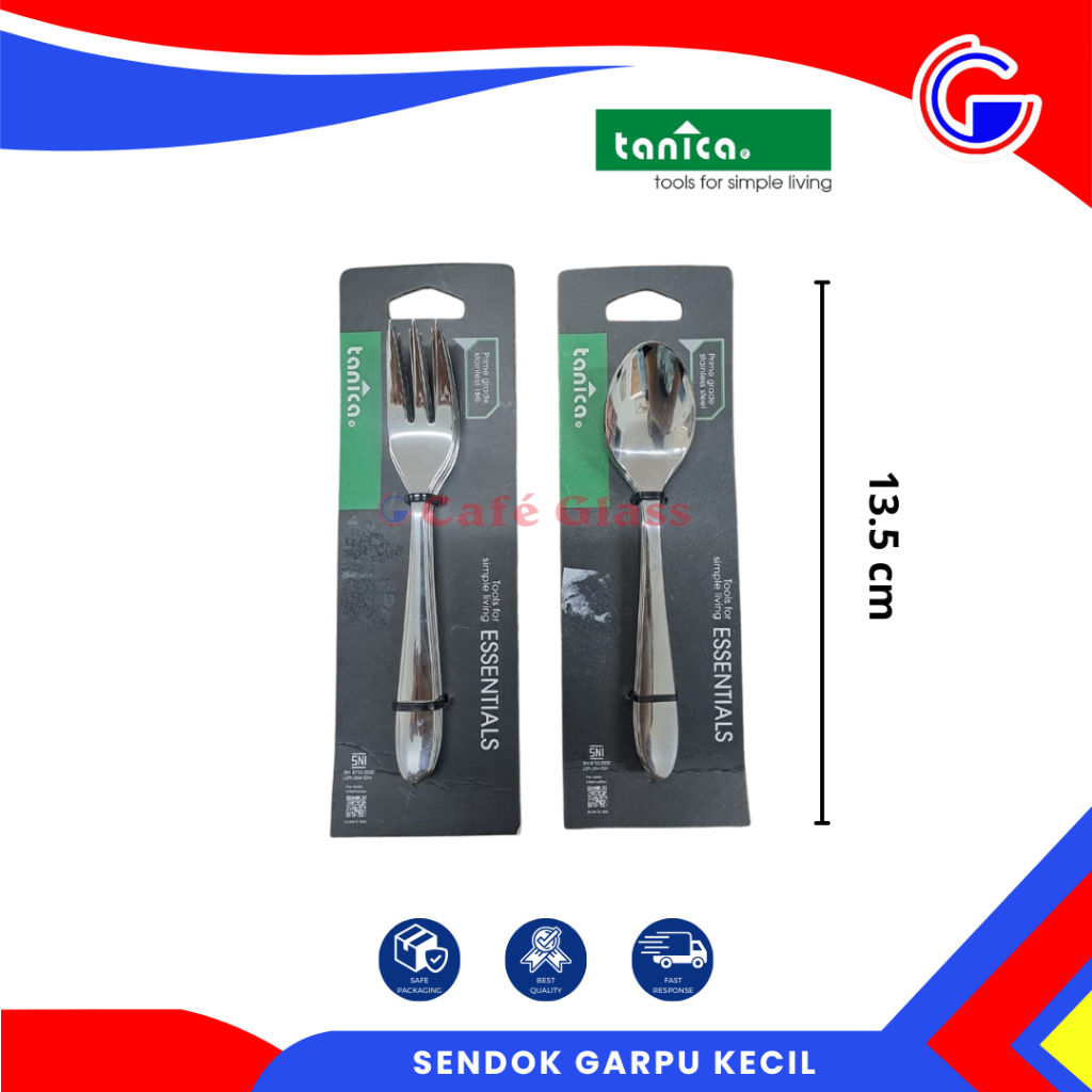 521-02 Garpu Kue Natur - 521-05 Natur Tea Spoon - Sendok Garpu Kecil Stainless Steel