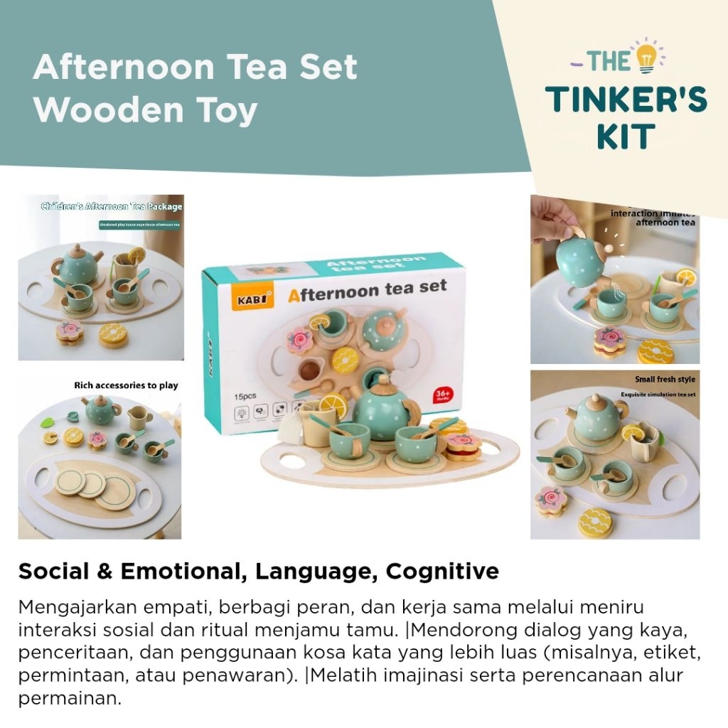 Jual The Tinker's Kit - AFTERNOON TEA SET WOODEN TOY - Mainan Kayu Set ...
