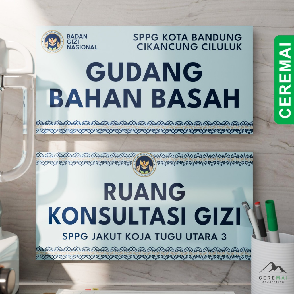 Jual PAPAN NAMA RUANGAN DAPUR MBG CUSTOM - MAKANAN BERGIZI GRATIS BADAN ...