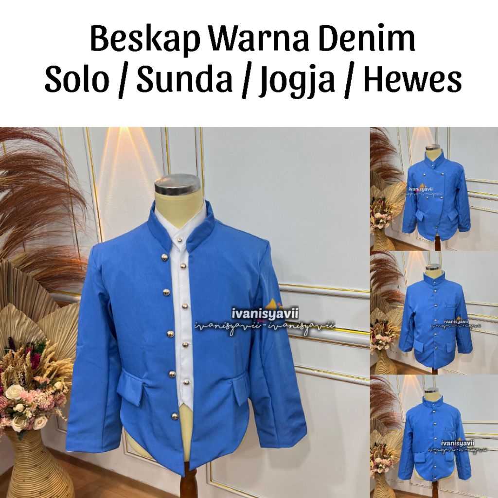 Jual Beskap - Warna Denim | Beskap Jogja / Solo / Sunda / Hewes ...