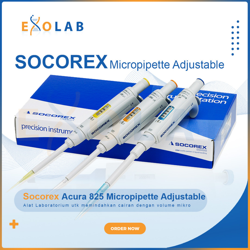Jual SOCOREX Acura 825 Micropipette Adjustable Volume 100-1000ul, 20 ...