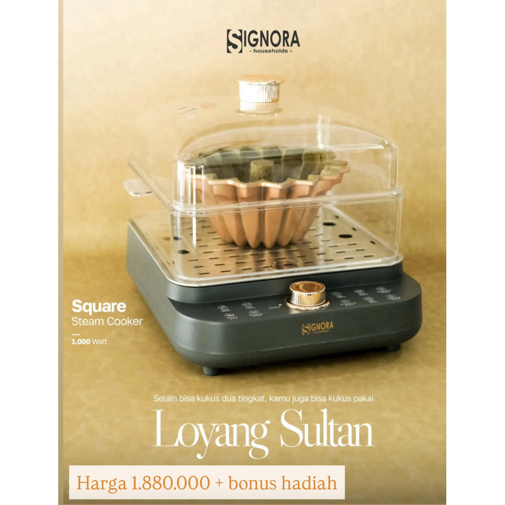 Jual STEAM COOKER SQUARE SIGNORA 2 susun | Shopee Indonesia