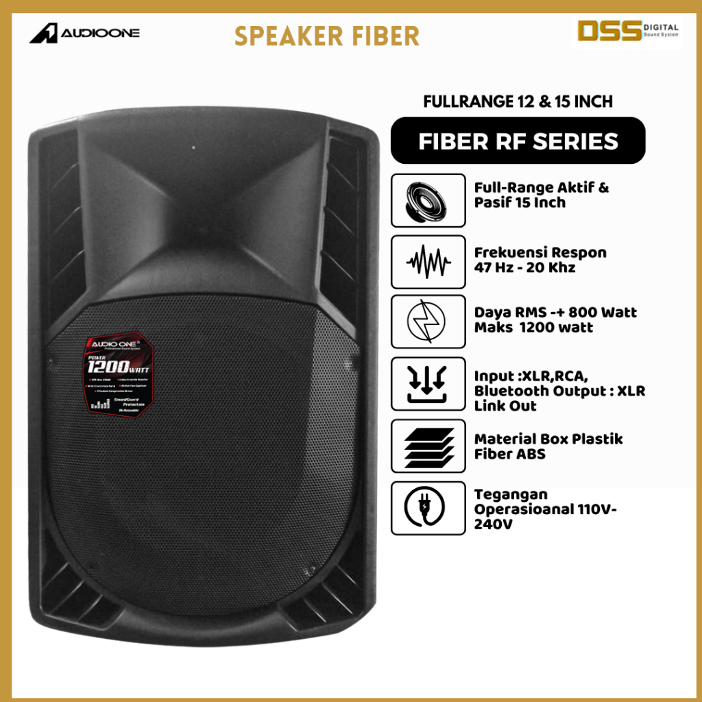 Jual Speaker 15 Inch Pasif Aktif AUDIO ONE RF 115 Fullrange USB ...