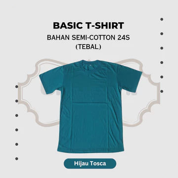 Tebal Kaos Polos Pria Wanita Lengan Pendek Semi Cotton 24s Premium Reguler Fit Dewasa Lembut