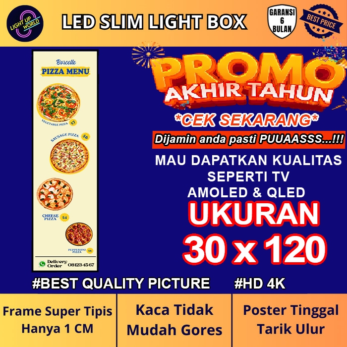 Jual Slim Light Box Ultra Thin Light Box LED Frame Banner - 30X120 ...