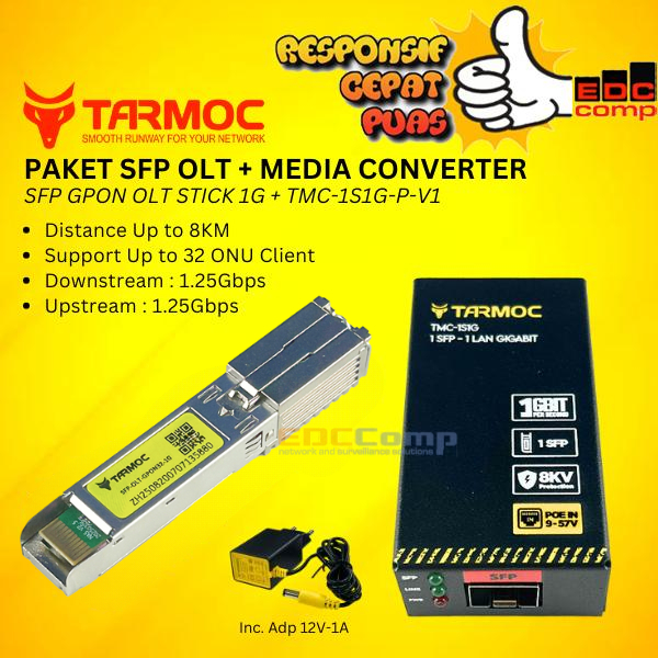 Jual Paket Tarmoc SFP GPON OLT Stick + Media Converter 1 SFP 1 LAN ...