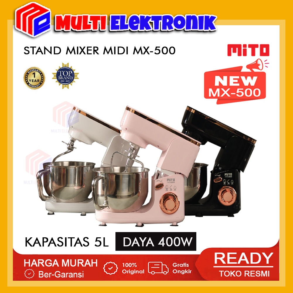 Jual MITO Stand Mixer MX500 MIDI 5 L - Model Terbaru - Metal Gear + 6 ...