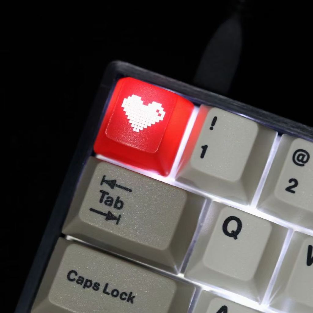 Jual Keycaps Red Heart Logo for ESC/Mod Decoration RGB Translucent ...