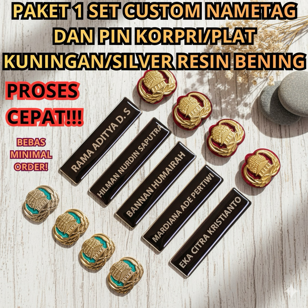 Jual PAKET NAME TAG/ NAMA DADA PIN BROS KORPRI | Shopee Indonesia