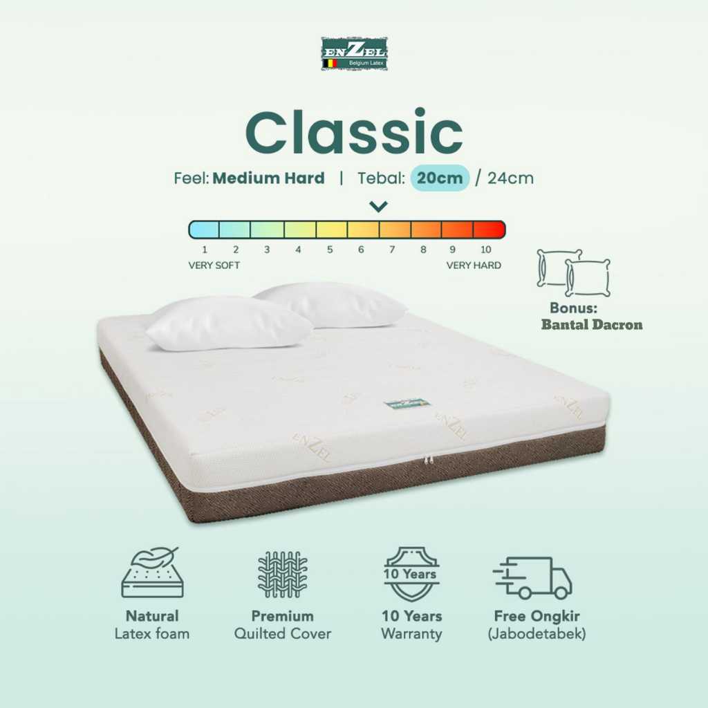 Jual Kasur Full Latex Enzel Classic ukuran 90x200cm - 200x200cm - Kasur ...