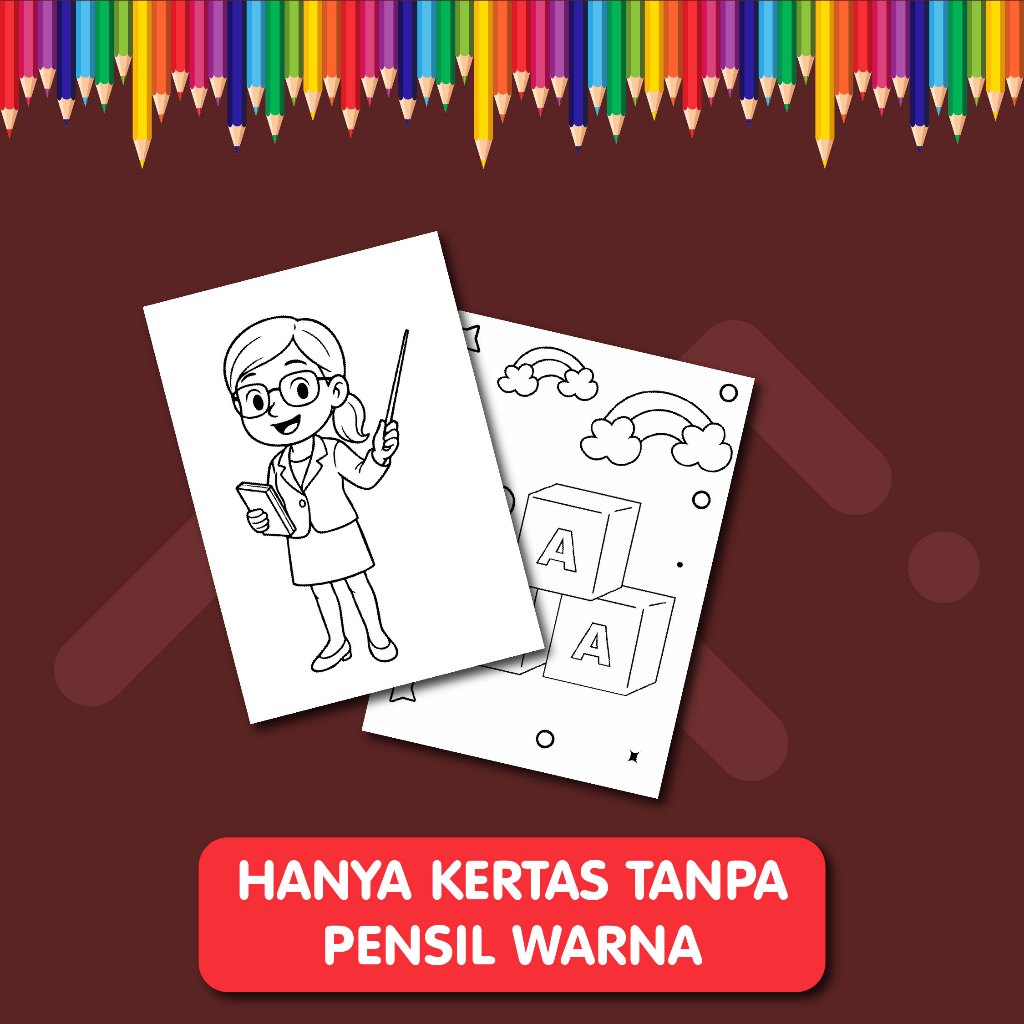 Jual 100 Lembar Mewarnai Ukuran A5 Tema Random | Shopee Indonesia
