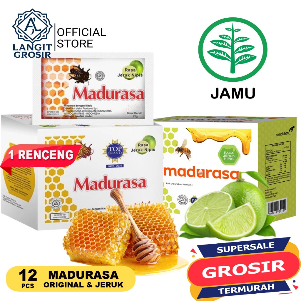 Jual [1BOX] Madu Rasa isi 12 Sachet / Madu Kesehatan Madurasa 1 Renceng ...