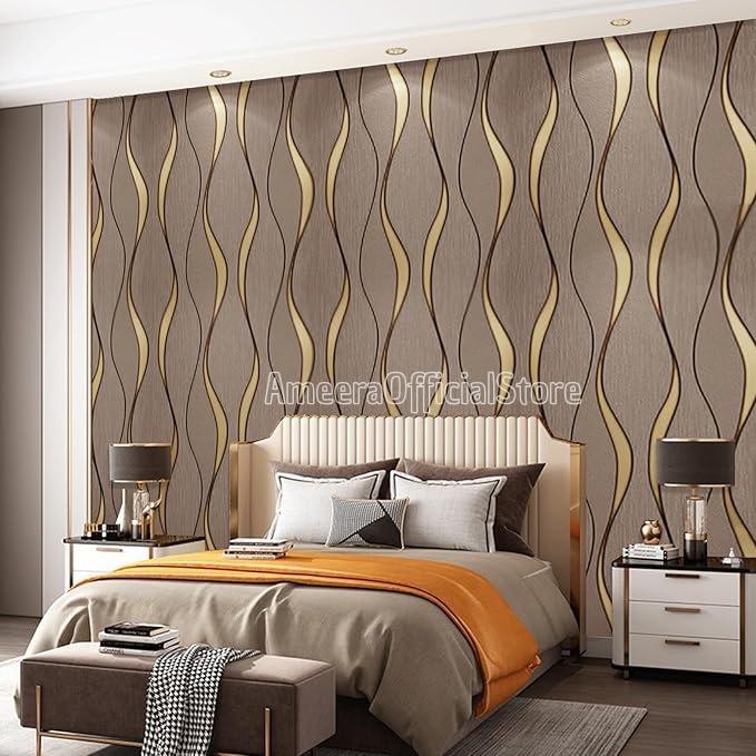 Wallpaper Dinding Gelombang Klasik Elegan 8m s/d 9m x 45cm