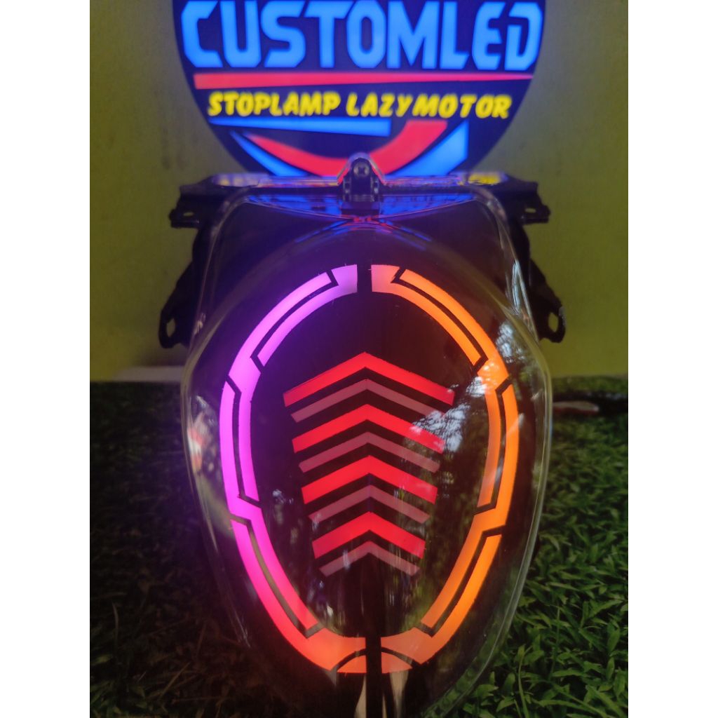 Jual Fullset Lampu stoplam Lazy RGB motor Fino 115/125 Wajib arus DC ...