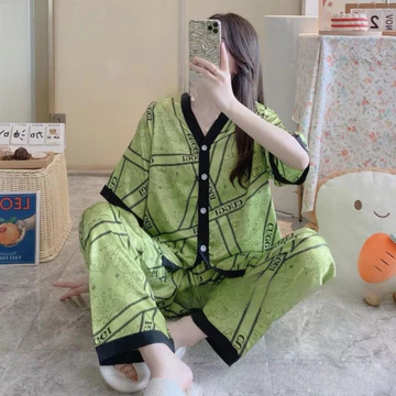 YapLie VLECA01 Baju Tidur Piyama Satin Premium Bahan Lembut Halus Cantik Cocok Seharian
