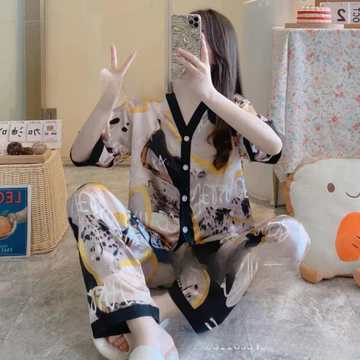 YapLie VLECA01 Baju Tidur Piyama Satin Premium Bahan Lembut Halus Cantik Cocok Seharian