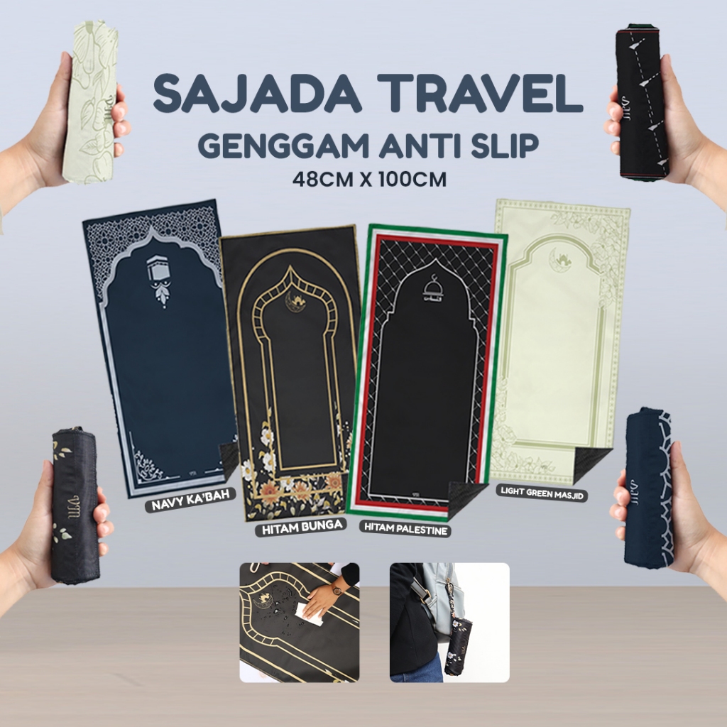 Sejadah Travel Genggam Lipat Praktis Anti Slip