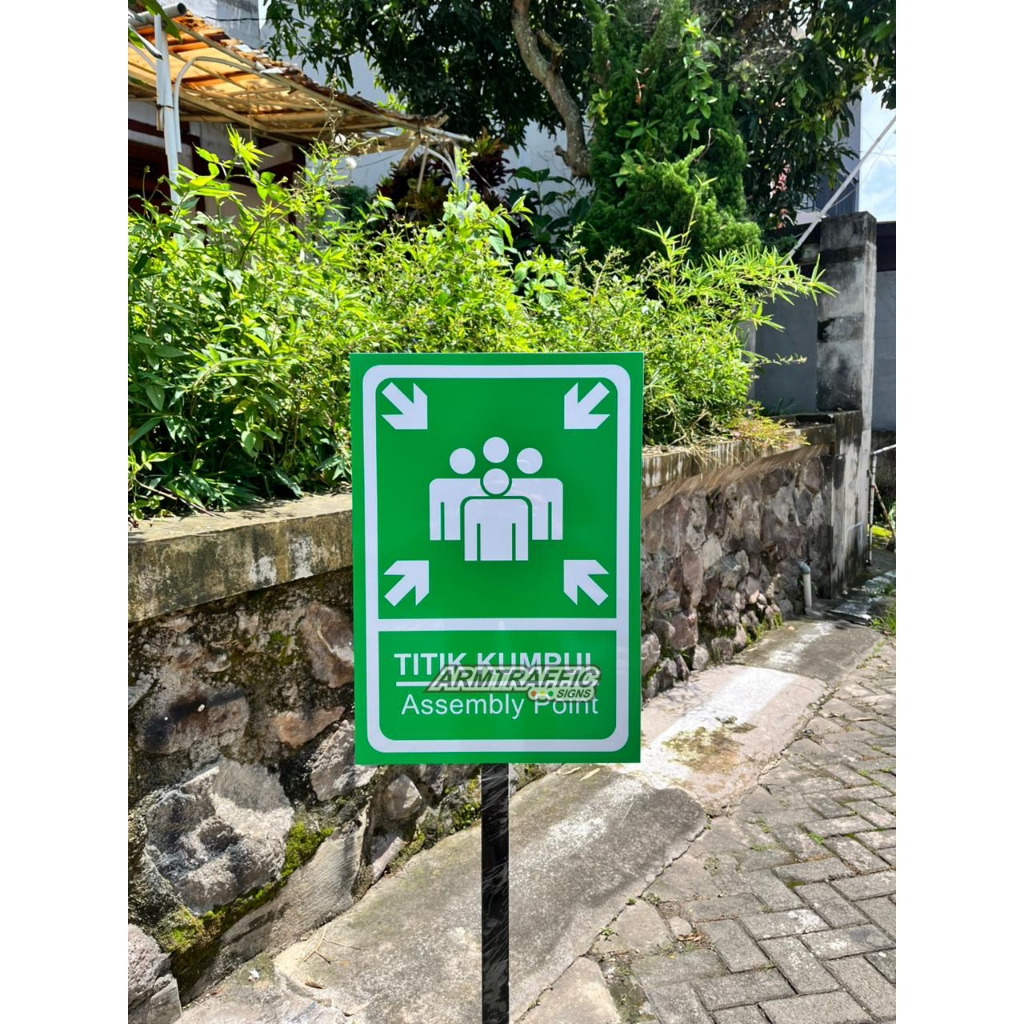 Jual SIGN RAMBU TITIK KUMPUL 35 X 50 CM | TIANG 120 X 40 X 40 CM ...