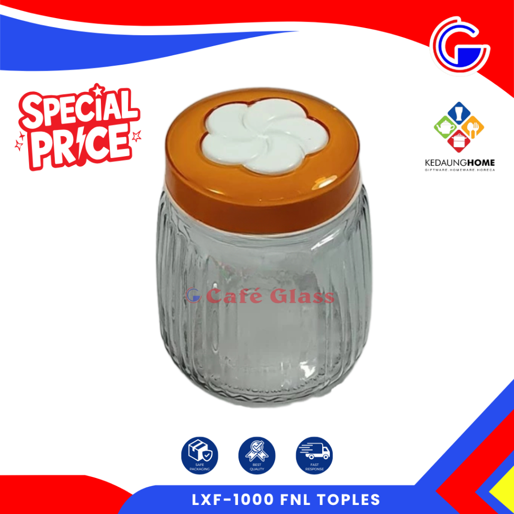 Toples Kaca Lebaran - Toples Kedaung Tutup Plastik - Lxf-1000 Fnl Toples - Toples Aesthetic