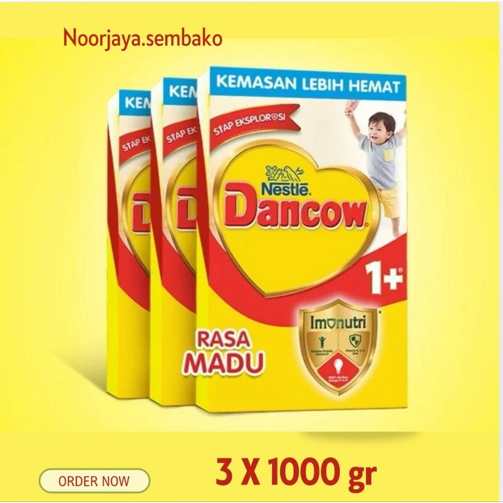 Jual DANCOW 1+ RASA MADU 3 X 1000 GR SUSU PERTUMBUHAN IMUNUTRI | Shopee ...