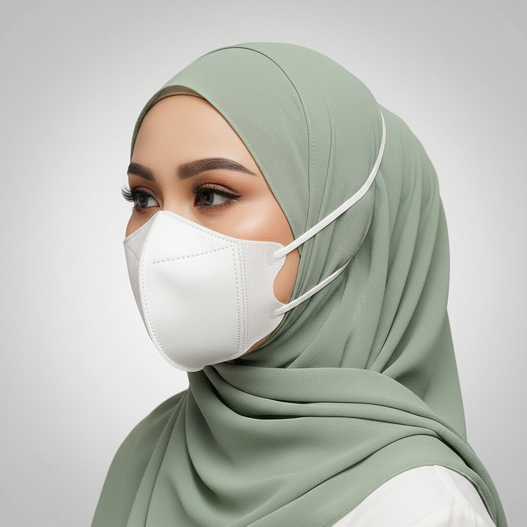 Jual Masker Duckbil Hijab Headloop Isi 50 Pcs - Masker 3 Ply Dewasa ...