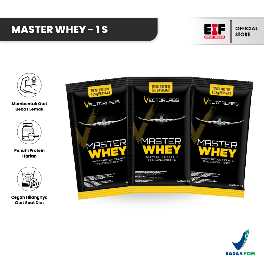 Jual VECTORLABS Master Whey 1 Sachet 45 Gram - Trial Pack | Shopee ...