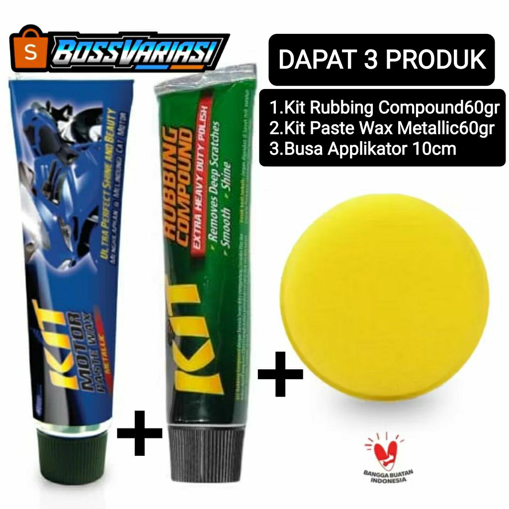 Jual Paket Kit Rubbing Compund 60Gr & Kit Paste Wax Metallic 60Gr ...