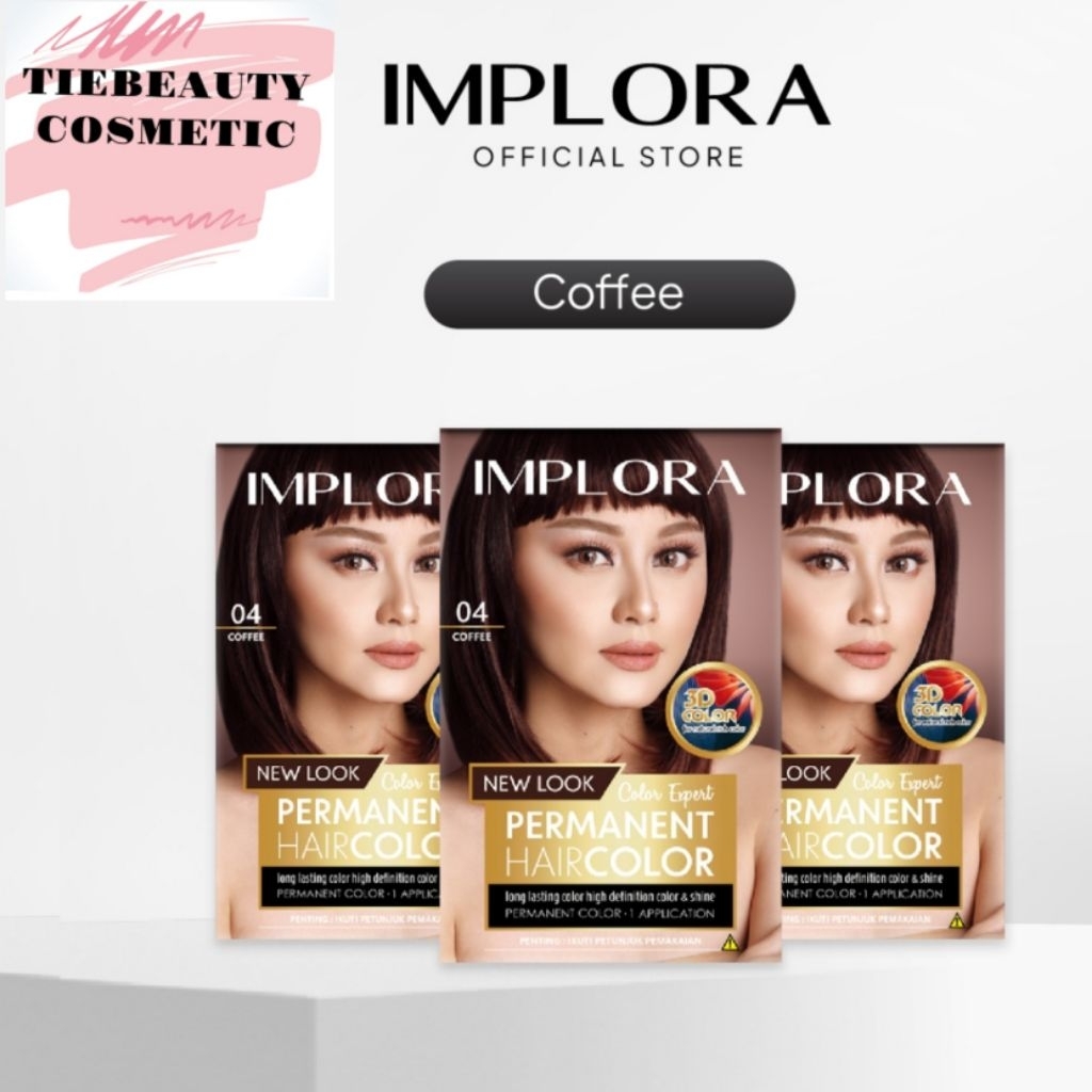 Jual IMPLORA 3PCS COFFE HAIR COLOR PERMANENT PEWARNA RAMBUT | Shopee ...