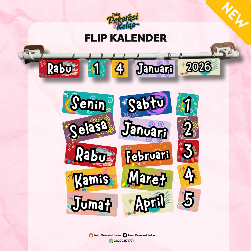 Jual NEW FLIP KALENDER KELAS | KALENDER GANTUNG PAPAN TULIS | KALENDER ...
