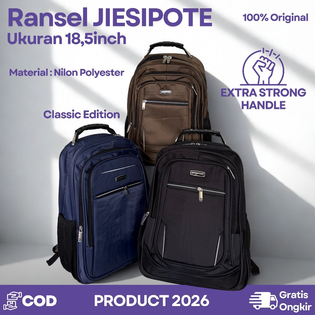 Jual [PRODUK 2026] RANSEL JIESIPOTE 100% ORIGINAL IMPORT 18INCH MODEL