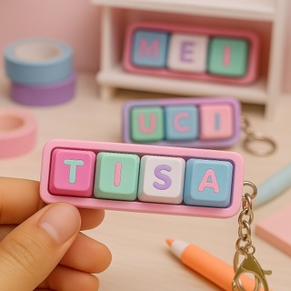 Jual Custom Nama 3D Keychain Unik Fidget Keypad Gantungan Kunci Tas ...