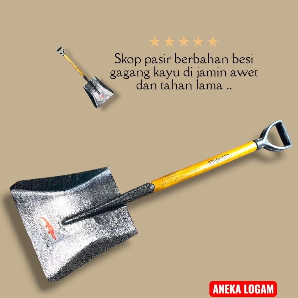 Jual Promo!! Skop pasir bahan besi gagang kayu Murah Dijamin awett 100% ...