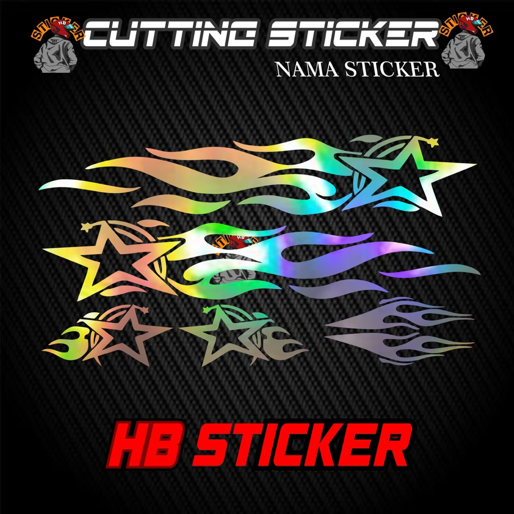 Jual Stiker Bintang Api Set Isi 4Pcs Cutting Sticker Starfire Universal ...