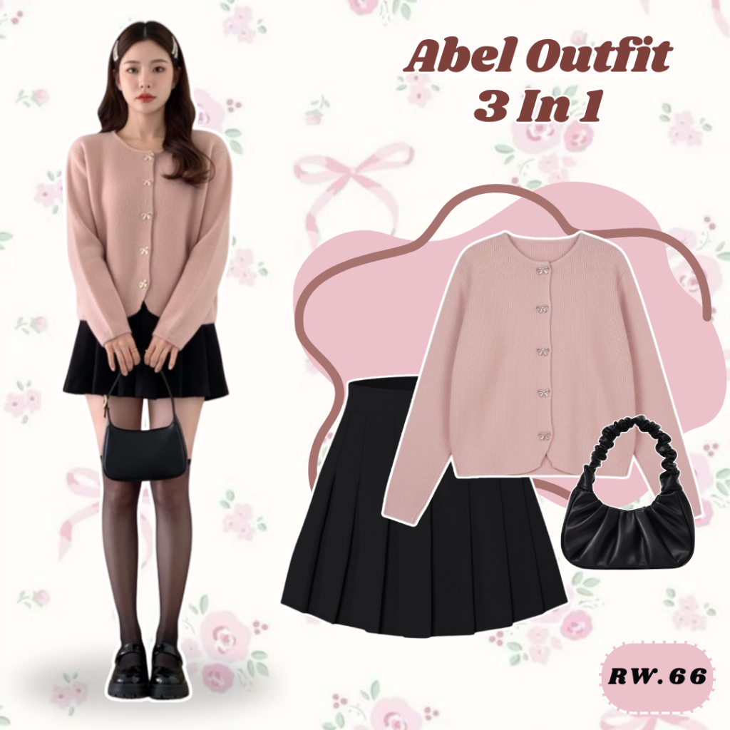 Jual 1 Set OOTD Kekinian (Blouse, Rok Mini, Mini Bag) Set Outfit Korean ...