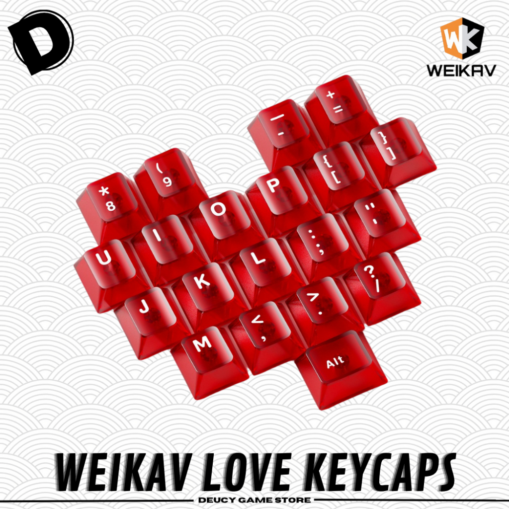 Jual Weikav Love Keycaps Cherry Profile 21 keys (including one 1U R1 ...