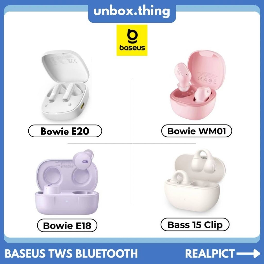 Jual BASEUS TWS WM01 / E18 / E20 / BASS 15 CLIP Earphone Mini Earbuds ...