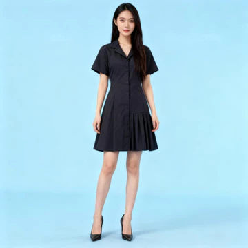 GIEVI Yossie Dress Gaun Wanita Kasual Simple Busui Friendly Bahan Katun Selutut