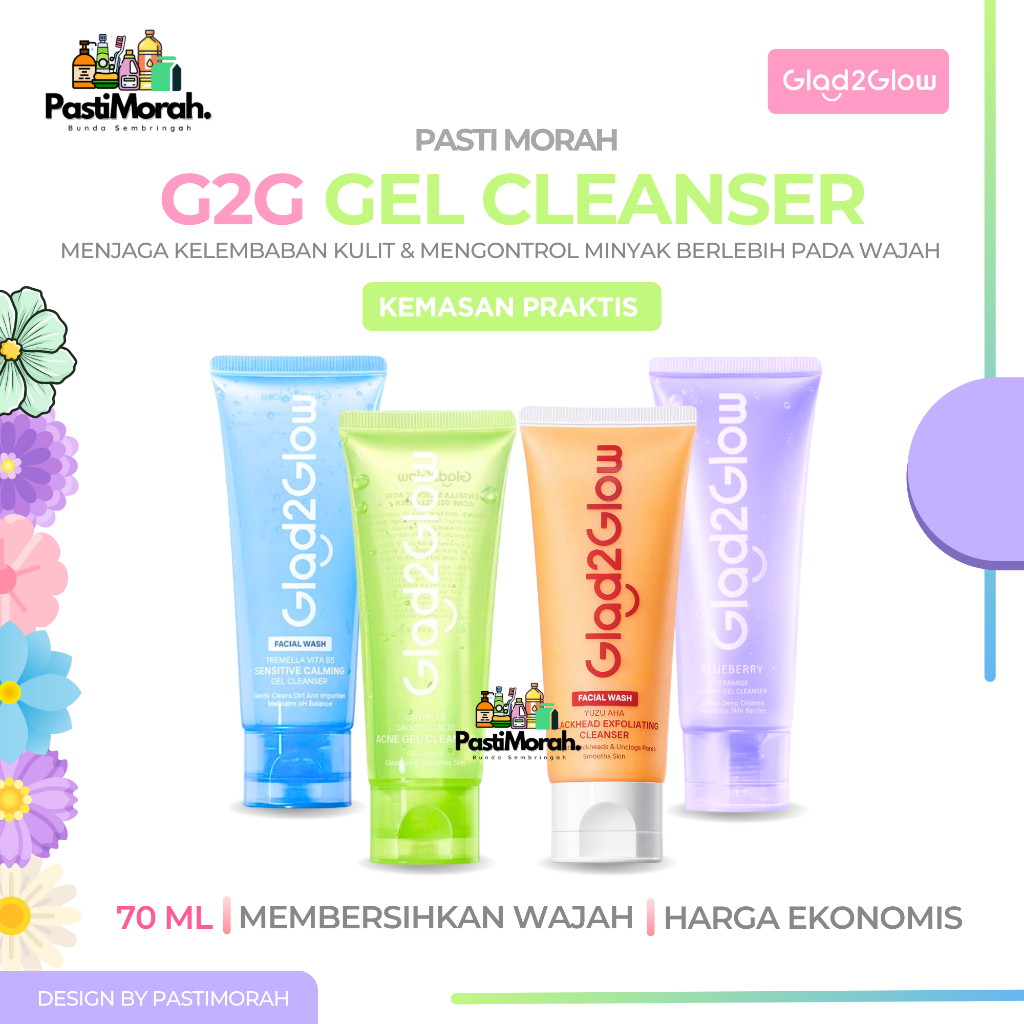 Jual Glad2Glow G2G Gel Cleanser Facial Wash Skincare Sabun Cuci Muka ...