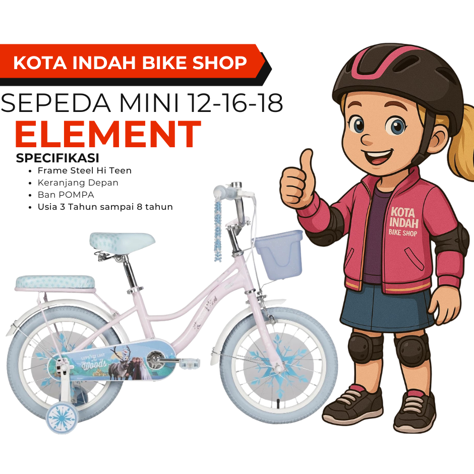 Jual Sepeda mini ELEMENT COYOTE SUNSHINE PARIS FROZEN 6.0 size 12 16 18 ...
