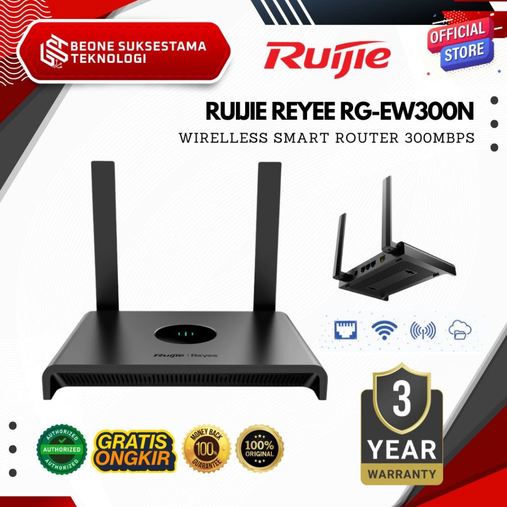 Jual Ruijie Reyee RG-EW300N Wireless Router WiFi 4 300Mbps Repeater ...