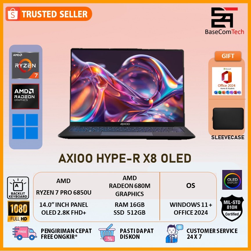 Jual Axioo Hype-R X8 OLED Ryzen 7 6850 16GB 512GB W11 14.0FHD IPS BLIT ...