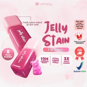 EMINA Jelly Stain Lip Tint Korea Glossy Ombre Tahan 12 Jam Ringan Longlasting Transferproof SPF