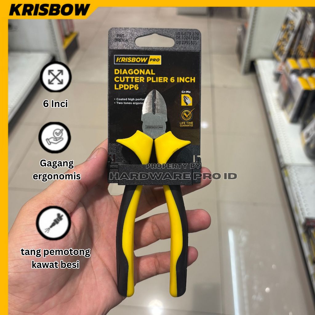 Jual Krisbow Tang Potong Diagonal 6 Inci - Kuning/hitam Krisbow Cutter ...